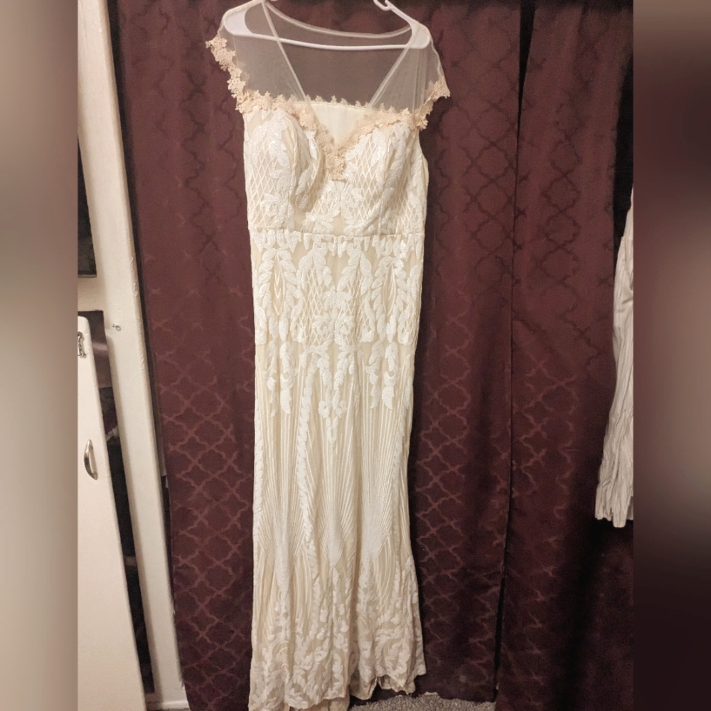 Elegant Cream Lace Dress, shein Size 2X